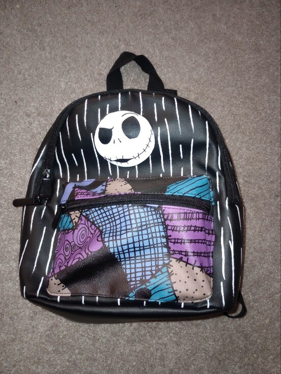 Nightmare Before Christmas Handbags - Jack Skellington Patch Black Mini Backpack